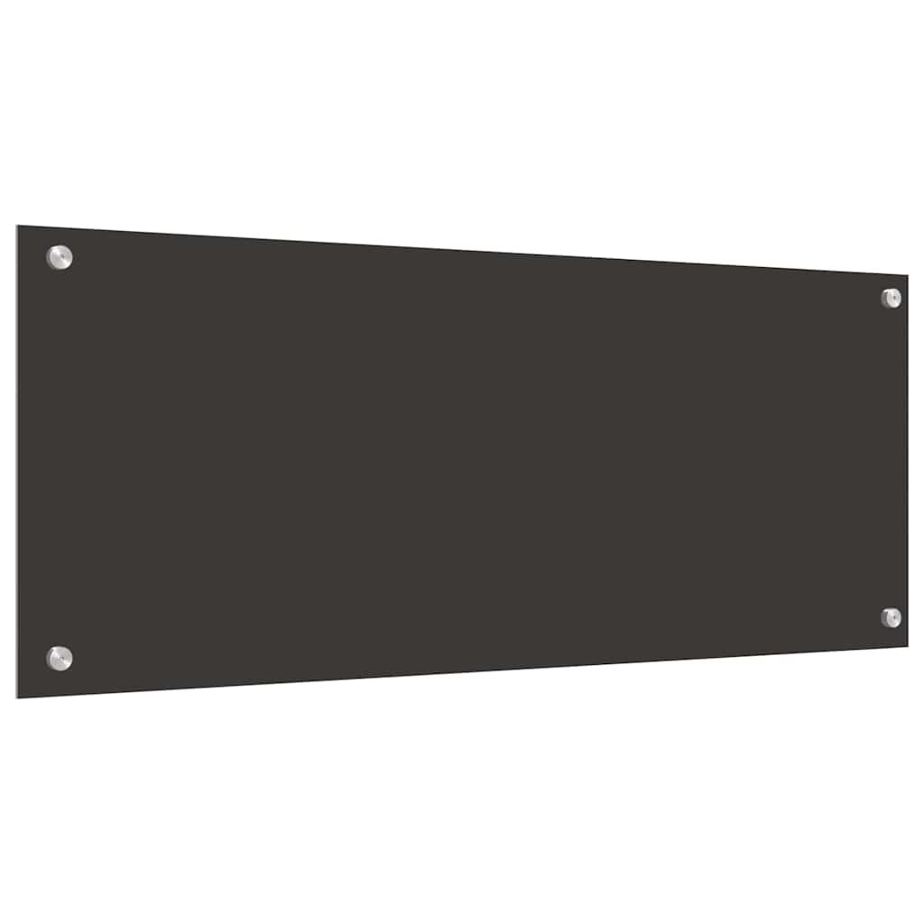 Kitchen Backsplash 2 pcs Dark Grey 100 x 40 cm Tempered Glass